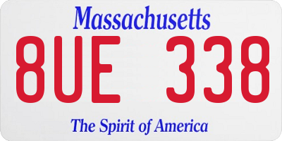 MA license plate 8UE338