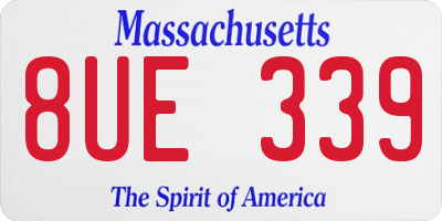 MA license plate 8UE339