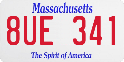 MA license plate 8UE341