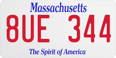 MA license plate 8UE344