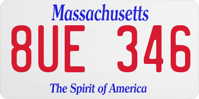 MA license plate 8UE346