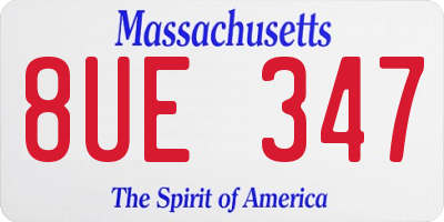 MA license plate 8UE347