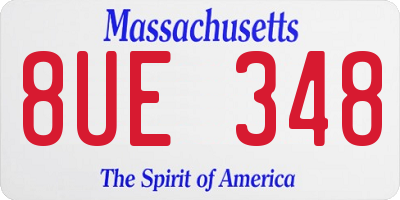 MA license plate 8UE348