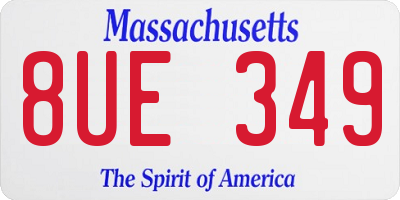 MA license plate 8UE349