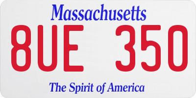 MA license plate 8UE350