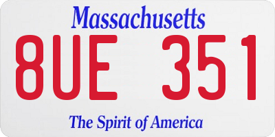 MA license plate 8UE351