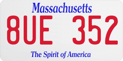 MA license plate 8UE352