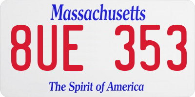 MA license plate 8UE353