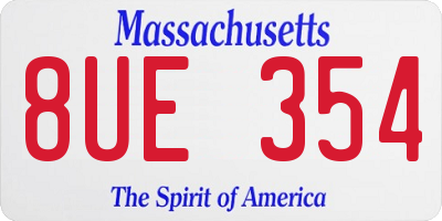 MA license plate 8UE354