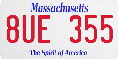 MA license plate 8UE355