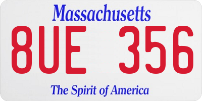 MA license plate 8UE356