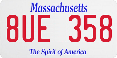 MA license plate 8UE358