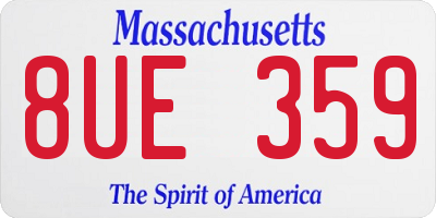 MA license plate 8UE359