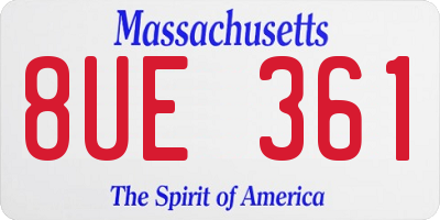 MA license plate 8UE361