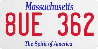 MA license plate 8UE362