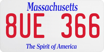 MA license plate 8UE366