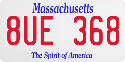 MA license plate 8UE368