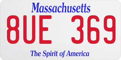 MA license plate 8UE369