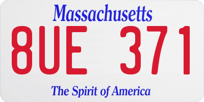 MA license plate 8UE371