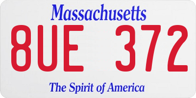 MA license plate 8UE372
