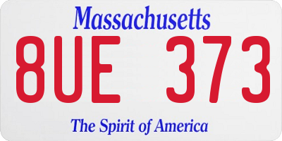 MA license plate 8UE373