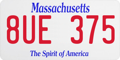 MA license plate 8UE375