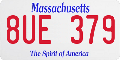 MA license plate 8UE379