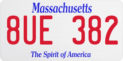 MA license plate 8UE382