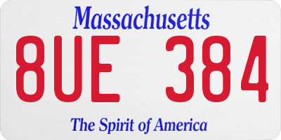 MA license plate 8UE384