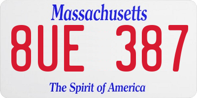 MA license plate 8UE387