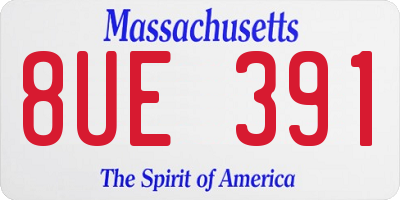 MA license plate 8UE391