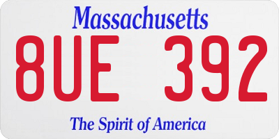 MA license plate 8UE392