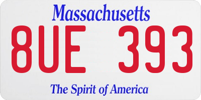 MA license plate 8UE393