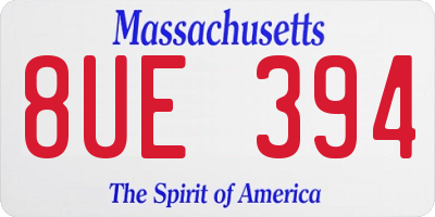 MA license plate 8UE394