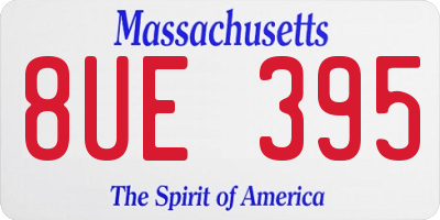 MA license plate 8UE395