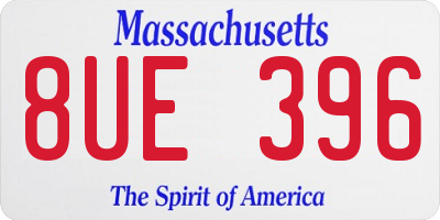 MA license plate 8UE396