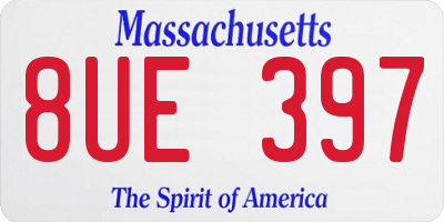 MA license plate 8UE397