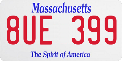 MA license plate 8UE399