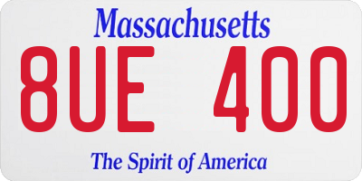 MA license plate 8UE400