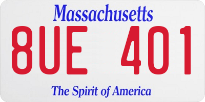 MA license plate 8UE401