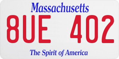 MA license plate 8UE402