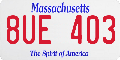 MA license plate 8UE403