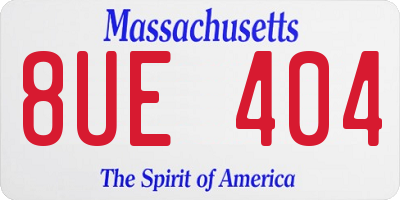 MA license plate 8UE404