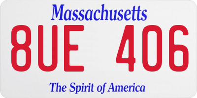 MA license plate 8UE406