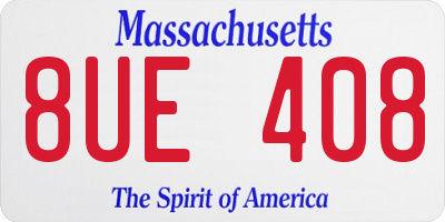 MA license plate 8UE408