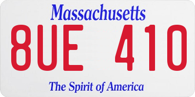MA license plate 8UE410