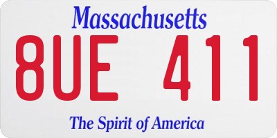 MA license plate 8UE411