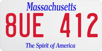 MA license plate 8UE412