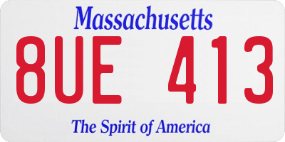 MA license plate 8UE413