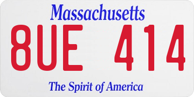 MA license plate 8UE414